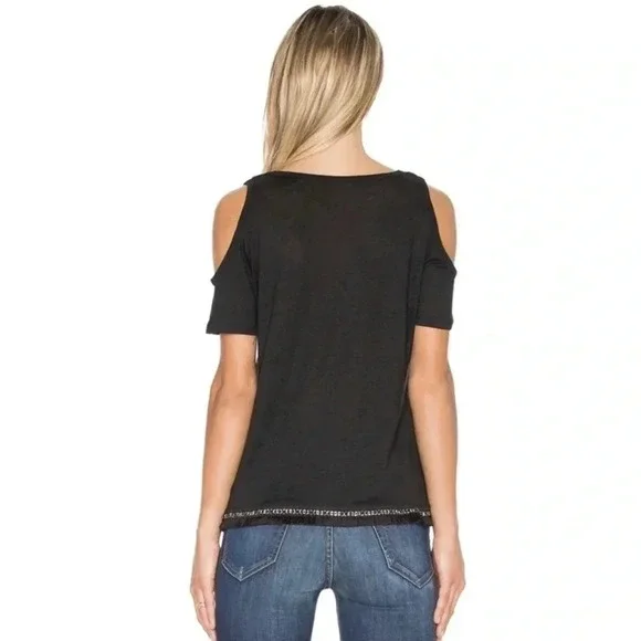 Derek Lam 10 Crosby Gray Linen Cold Shoulder Top - Picture 2 of 6